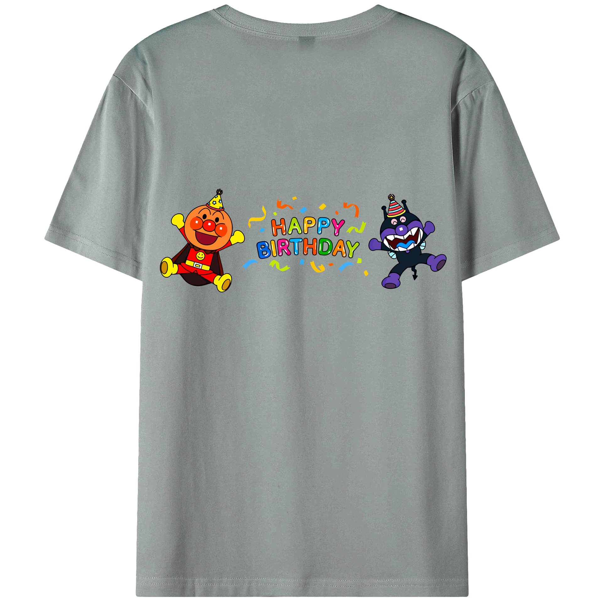 （画像用） アンパンマン Anpanman 綿100％ メンズ半袖Tシャツ（バックプリント） 通気性